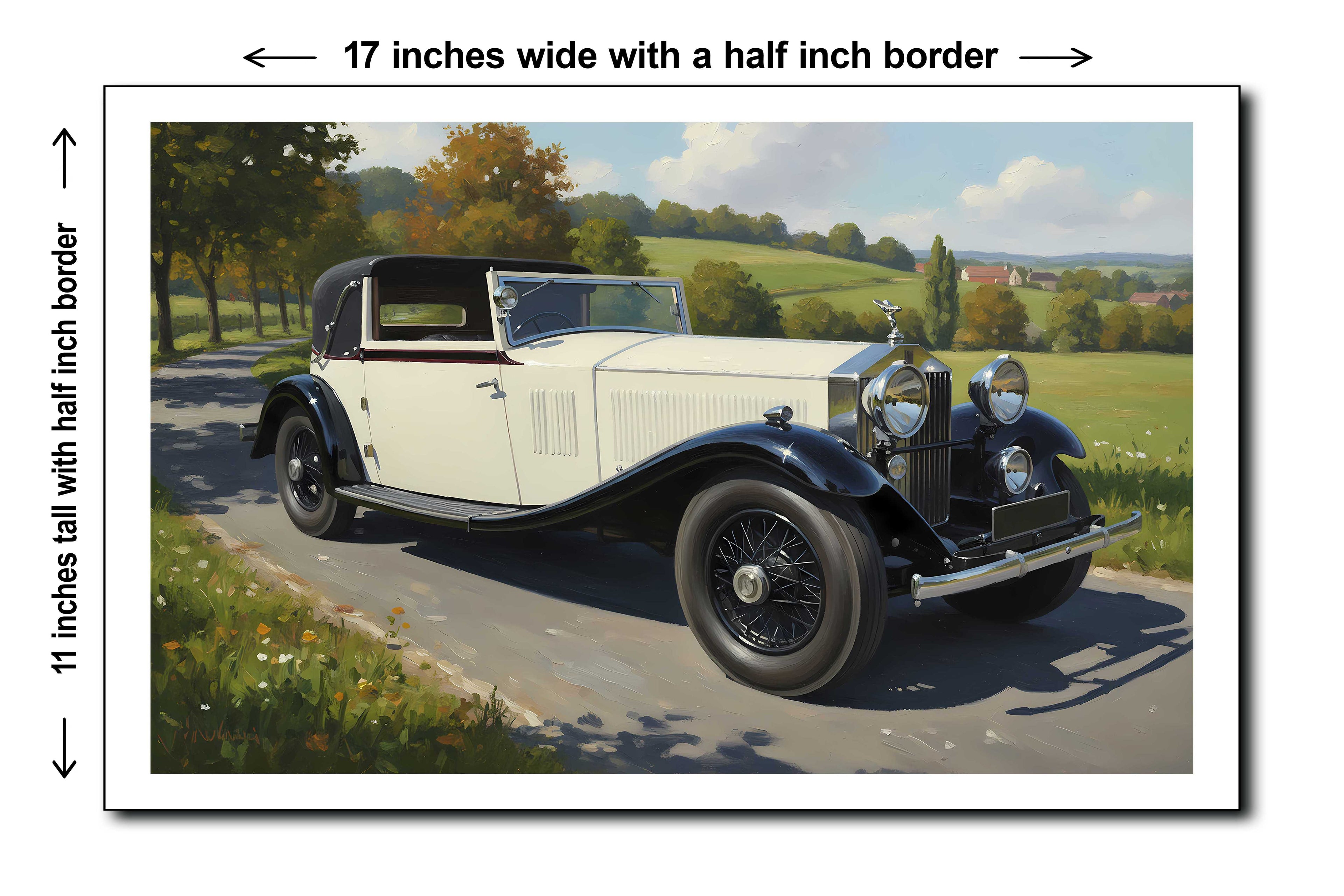 1931 Rolls Royce Phantom II Continental - 11x17 Poster Art Print
