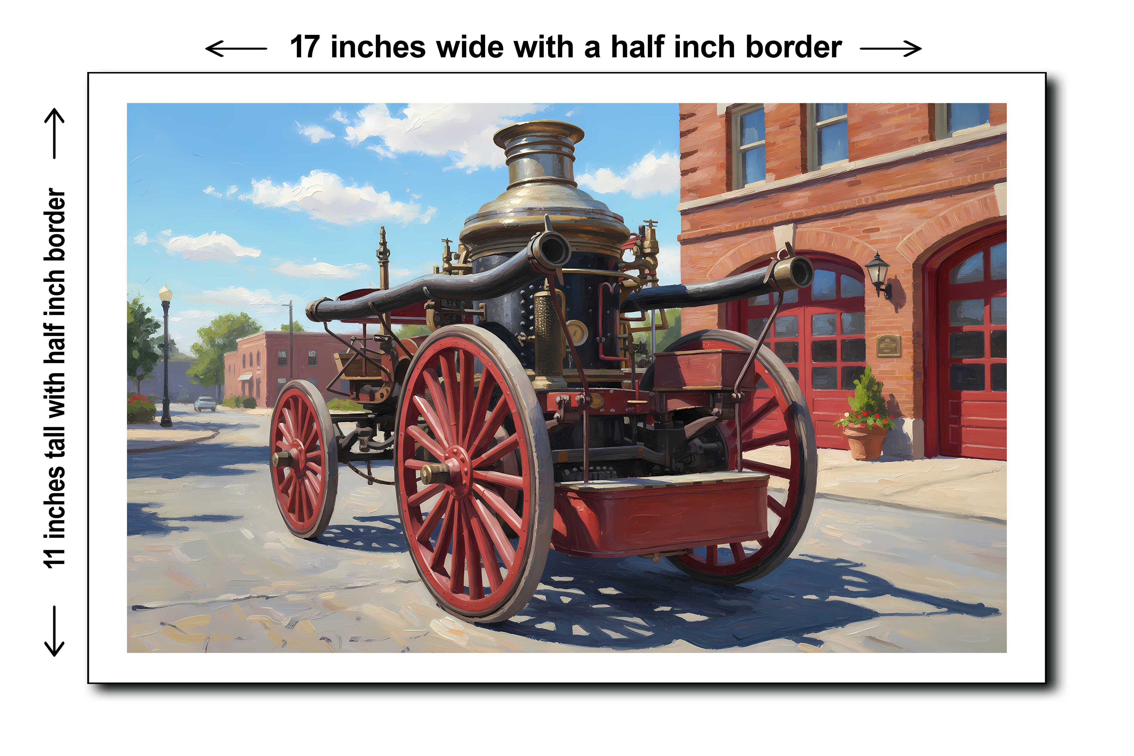 1900 American LaFrance Fire Steam Engine - 11x17 Poster Art Print