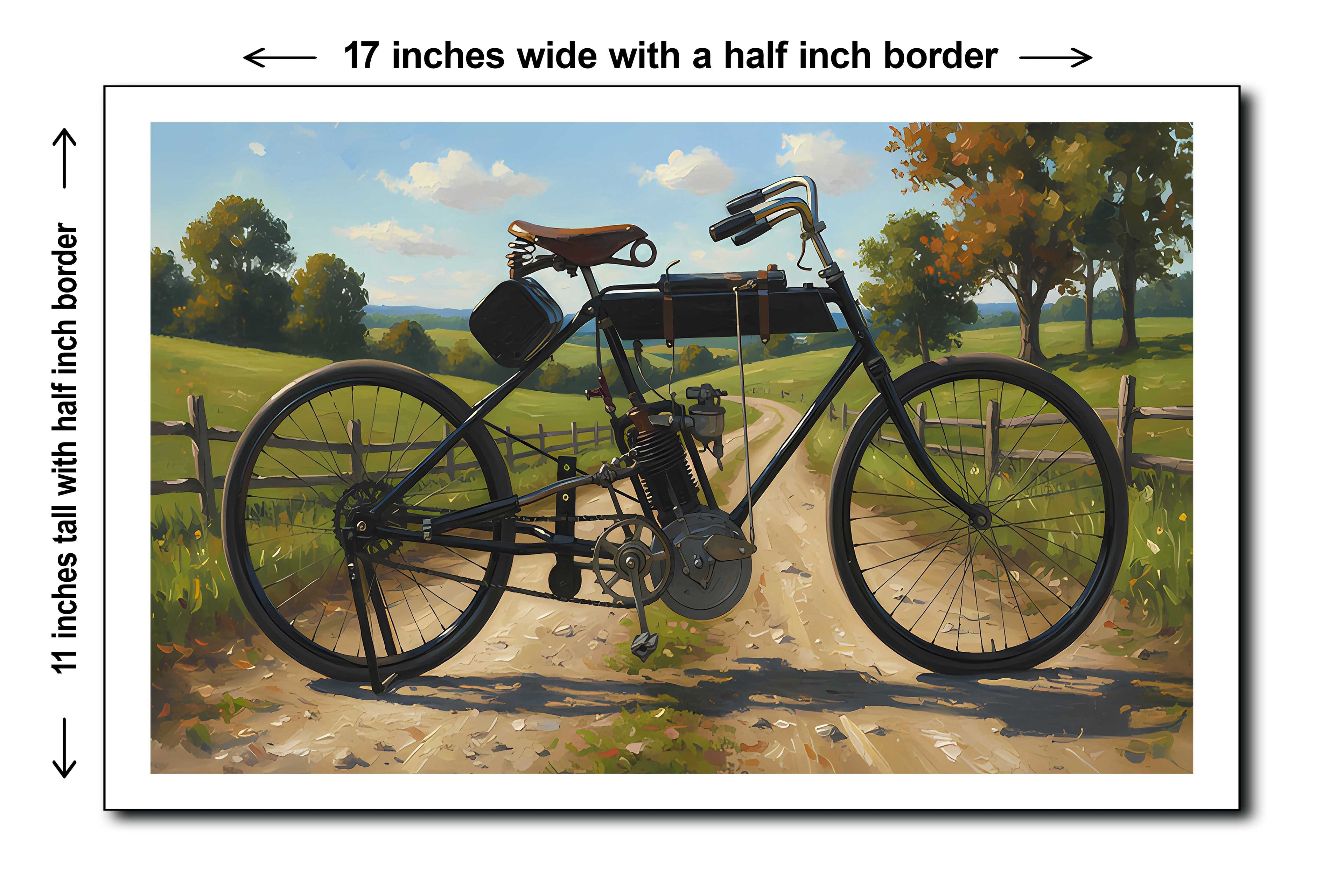 1901 Holley Single Motorcycle - 11x17 Poster Art Print