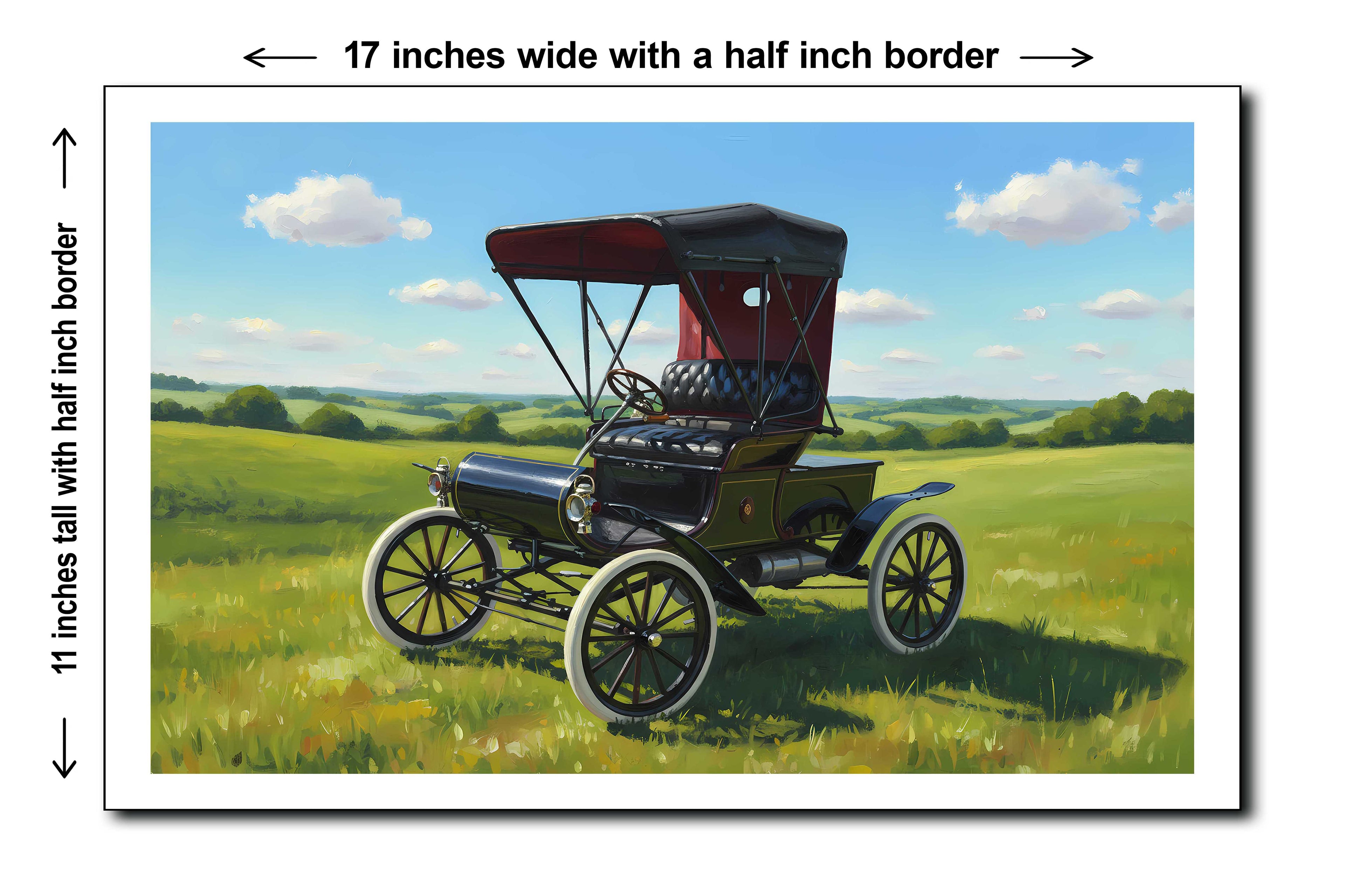 1903 Oldsmobile Model R Curved Dash - 11x17 Poster Art Print