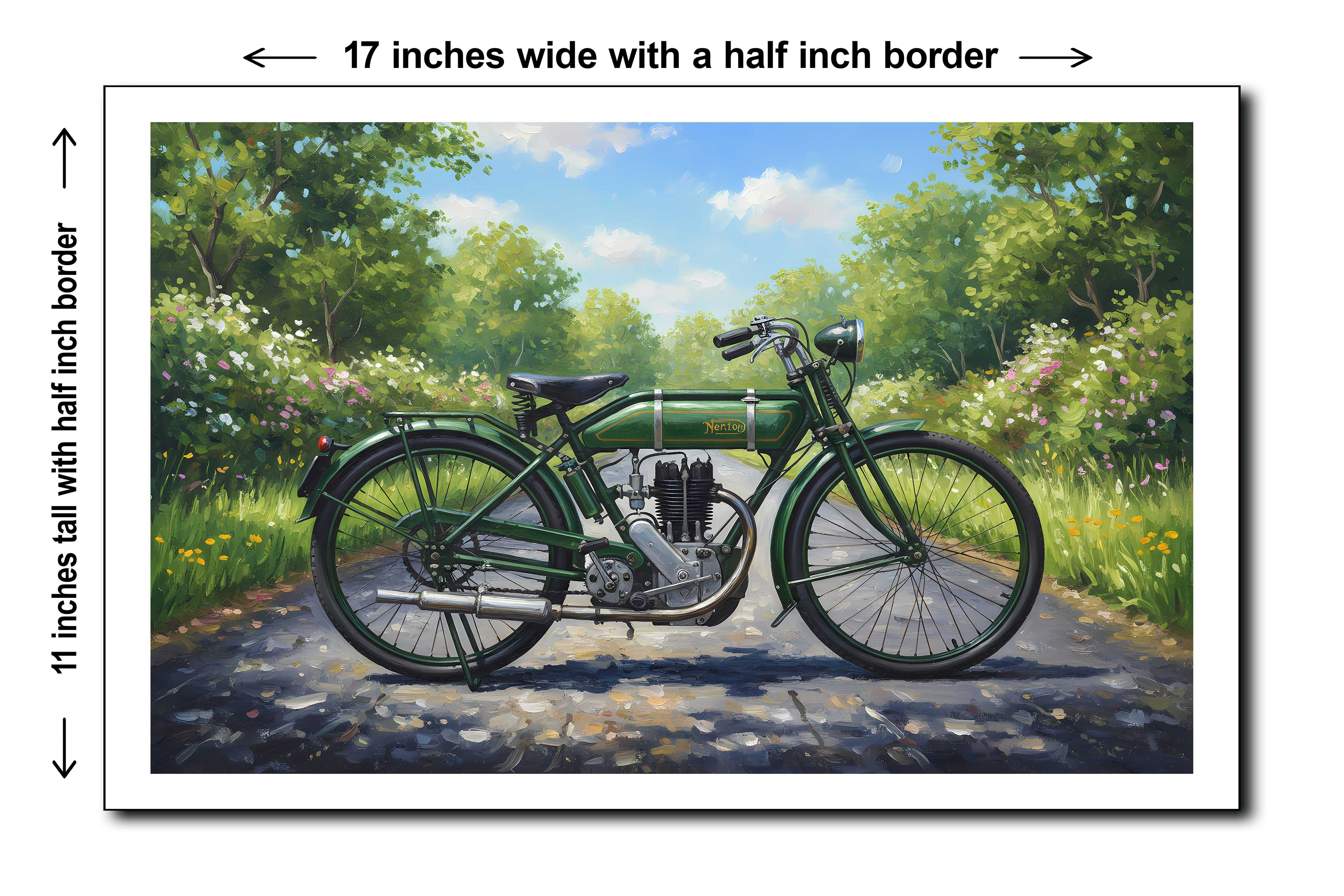 1903 Norton Clement Motorcycle - 11x17 Poster Art Print