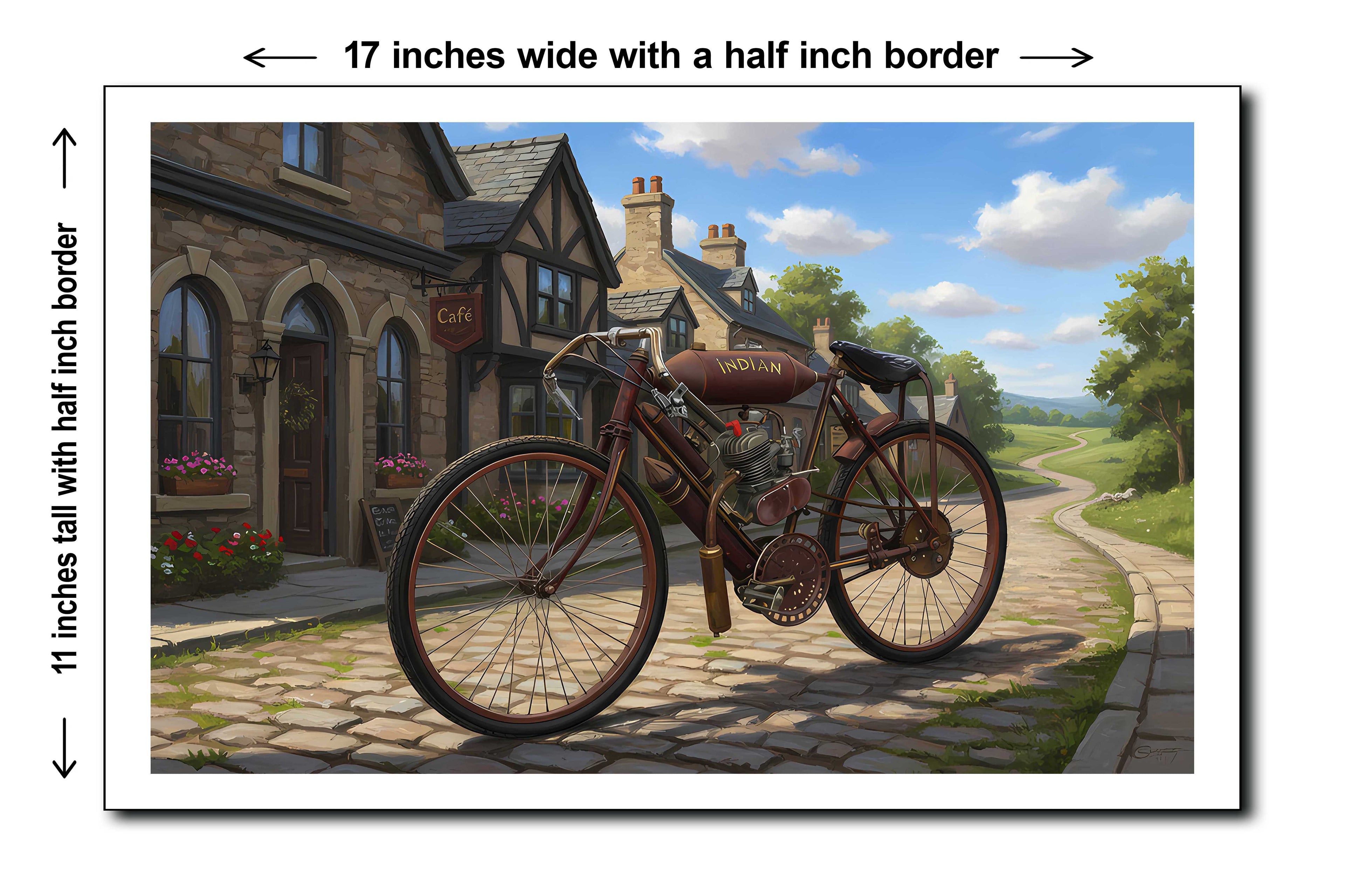 1905 Motorcycle Torpedo Tank - 11x17 Poster Art Print