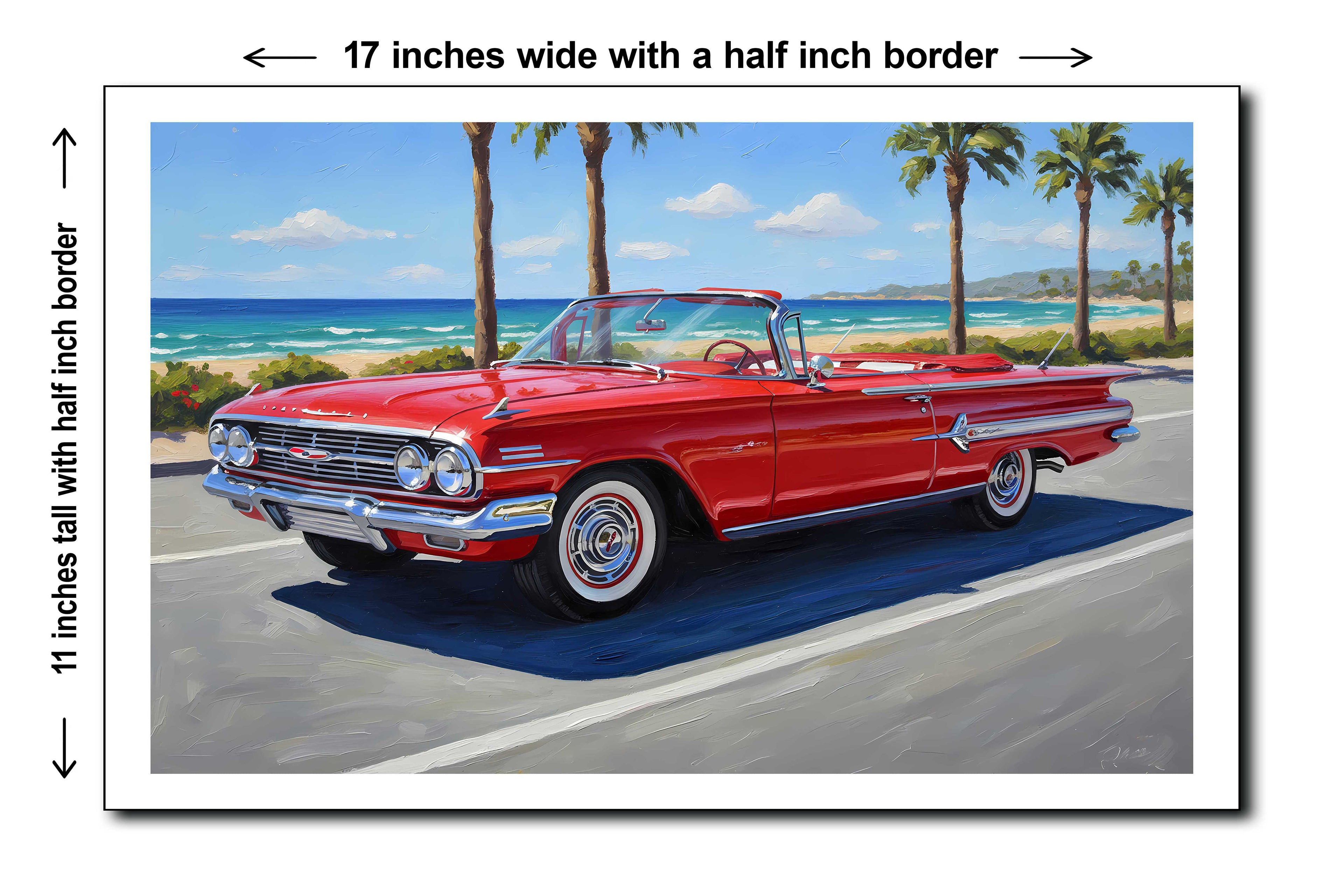 1960 Chevrolet Impala - 11x17 Poster Art Print