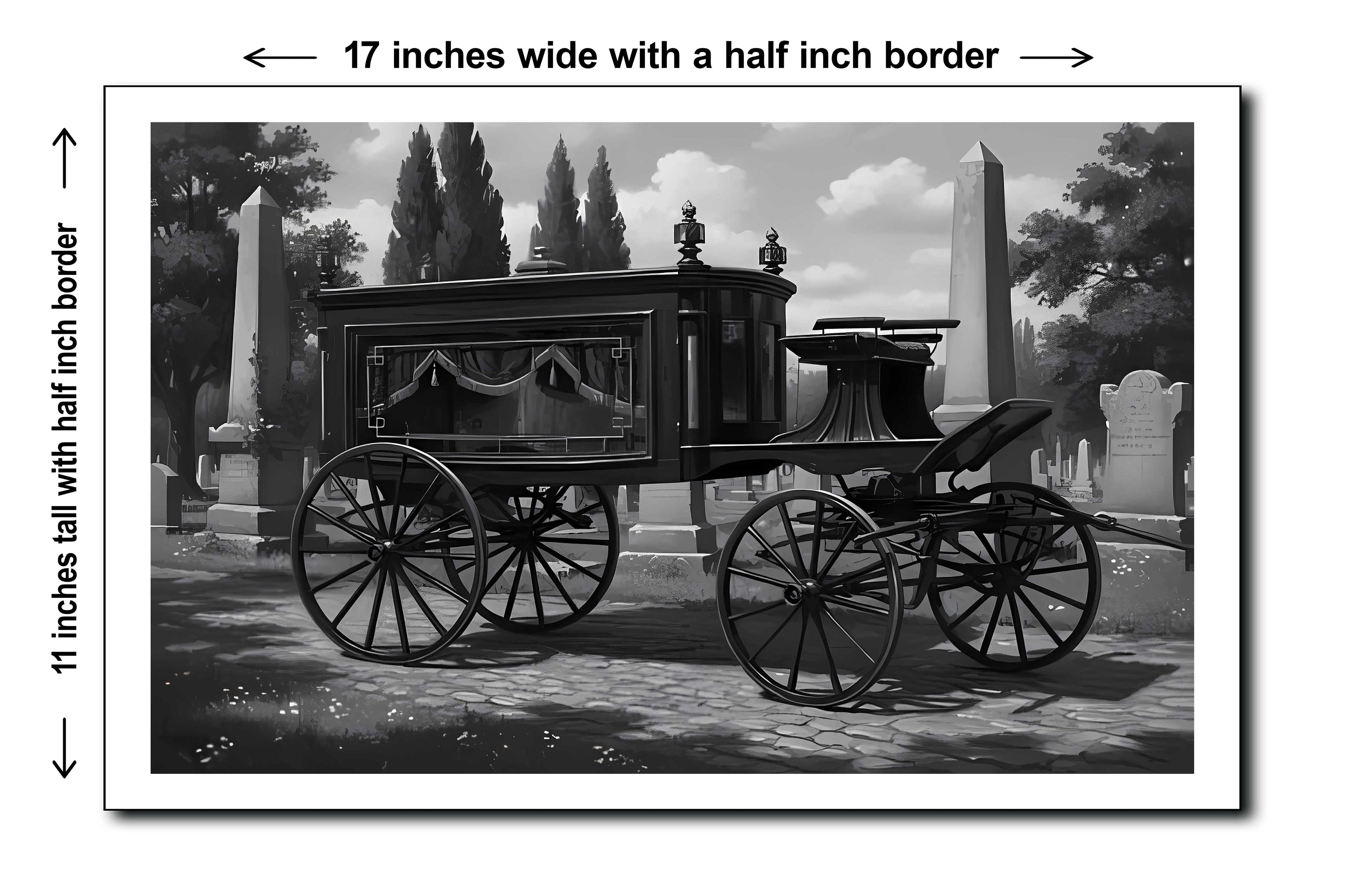 1905 Hearse With Fringed Curtains - 11x17 Poster Art Print