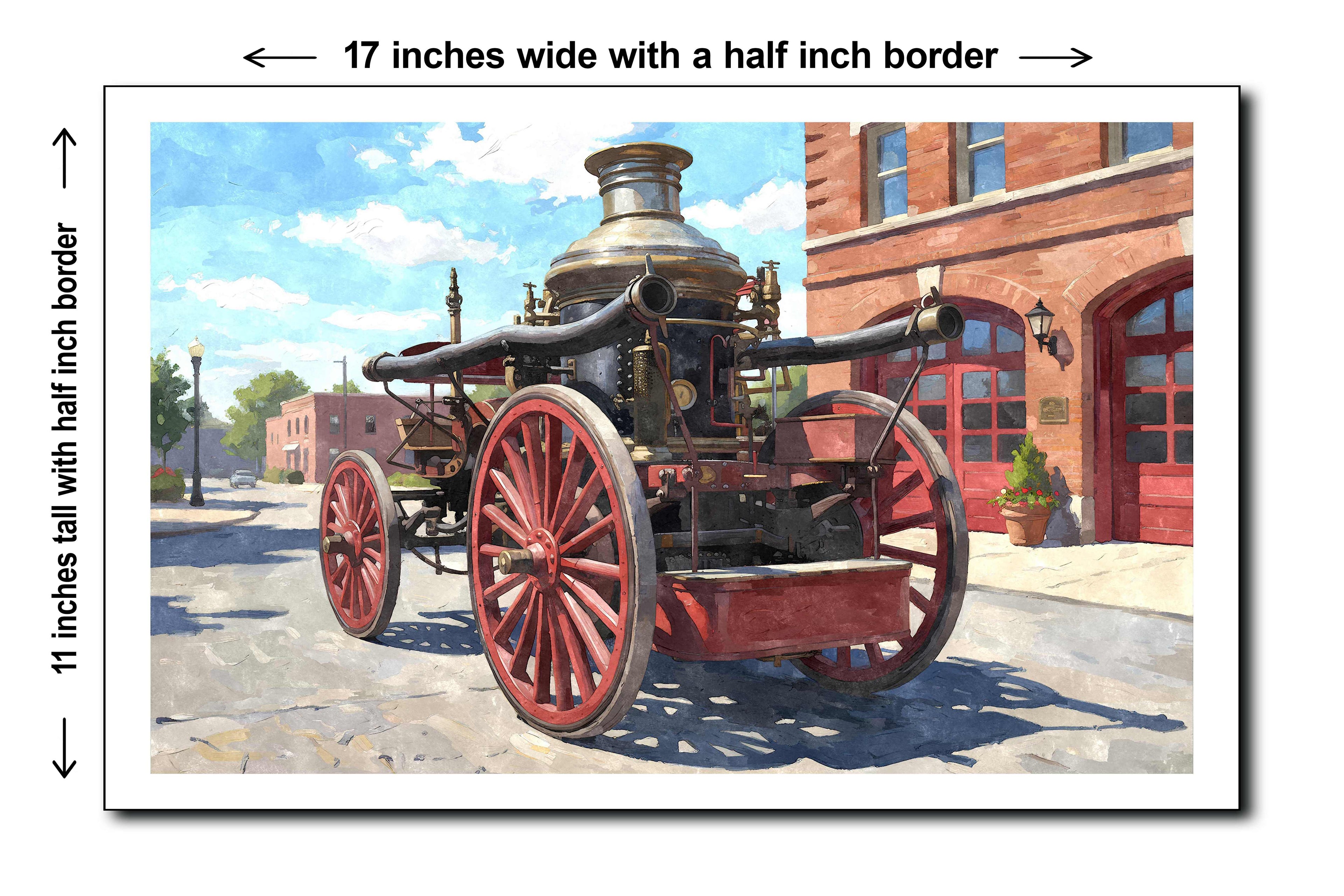 1900 American LaFrance Fire Steam Engine - 11x17 Poster Art Print