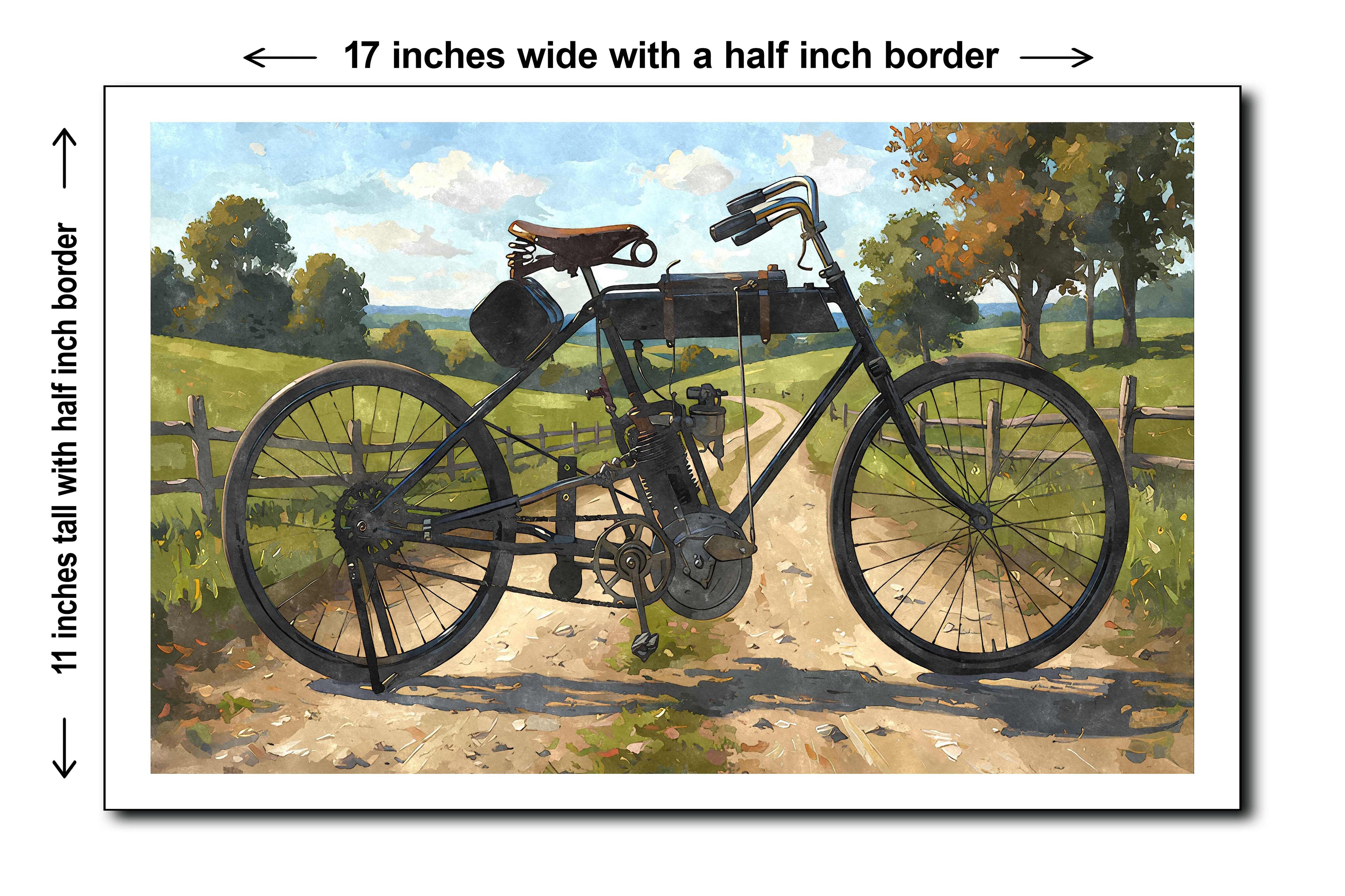 1901 Holley Single Motorcycle - 11x17 Poster Art Print