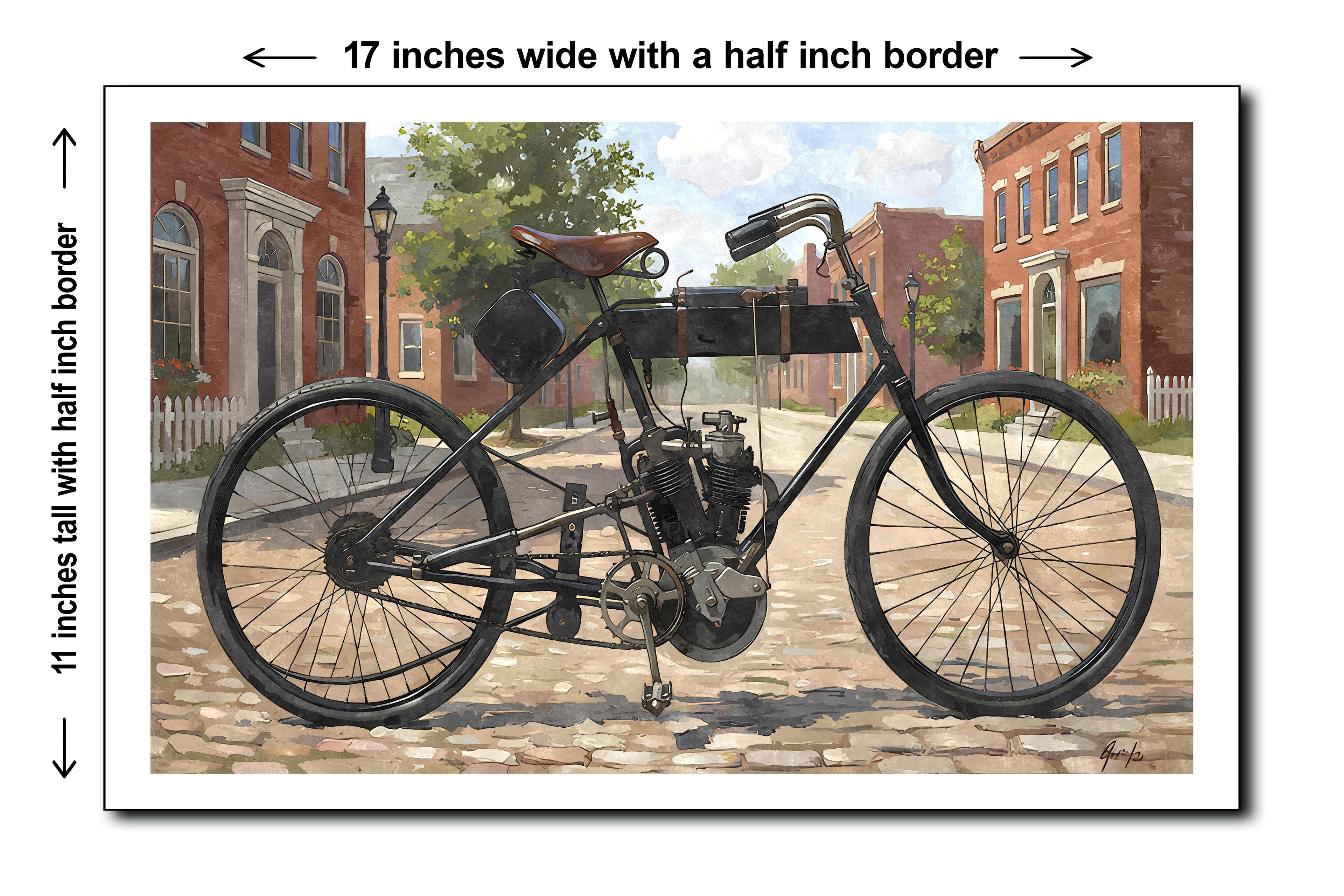 1901 Holley Single Motorcycle 1 - 11x17 Poster Art Print