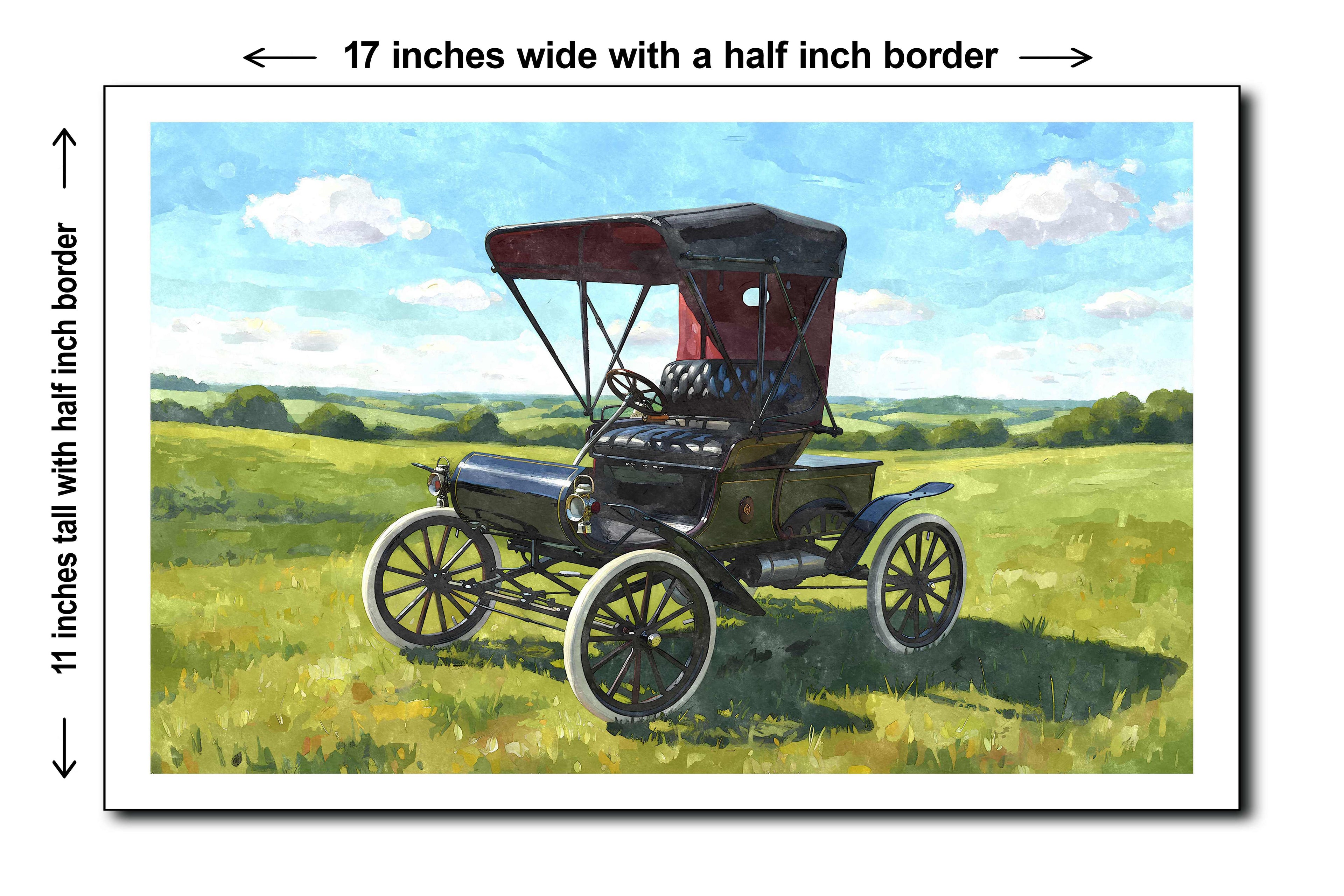 1903 Oldsmobile Model R Curved Dash - 11x17 Poster Art Print