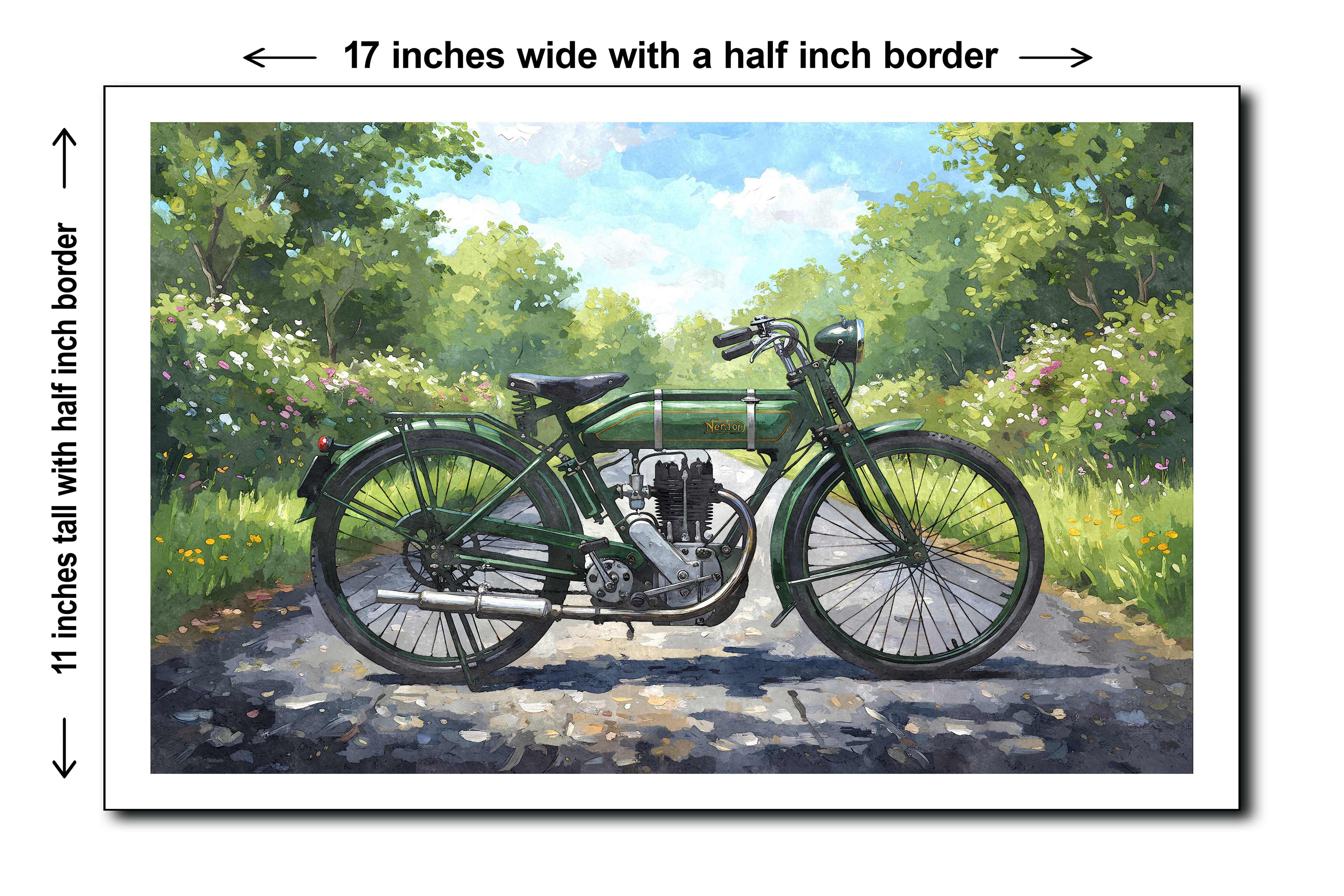 1903 Norton Clement Motorcycle - 11x17 Poster Art Print