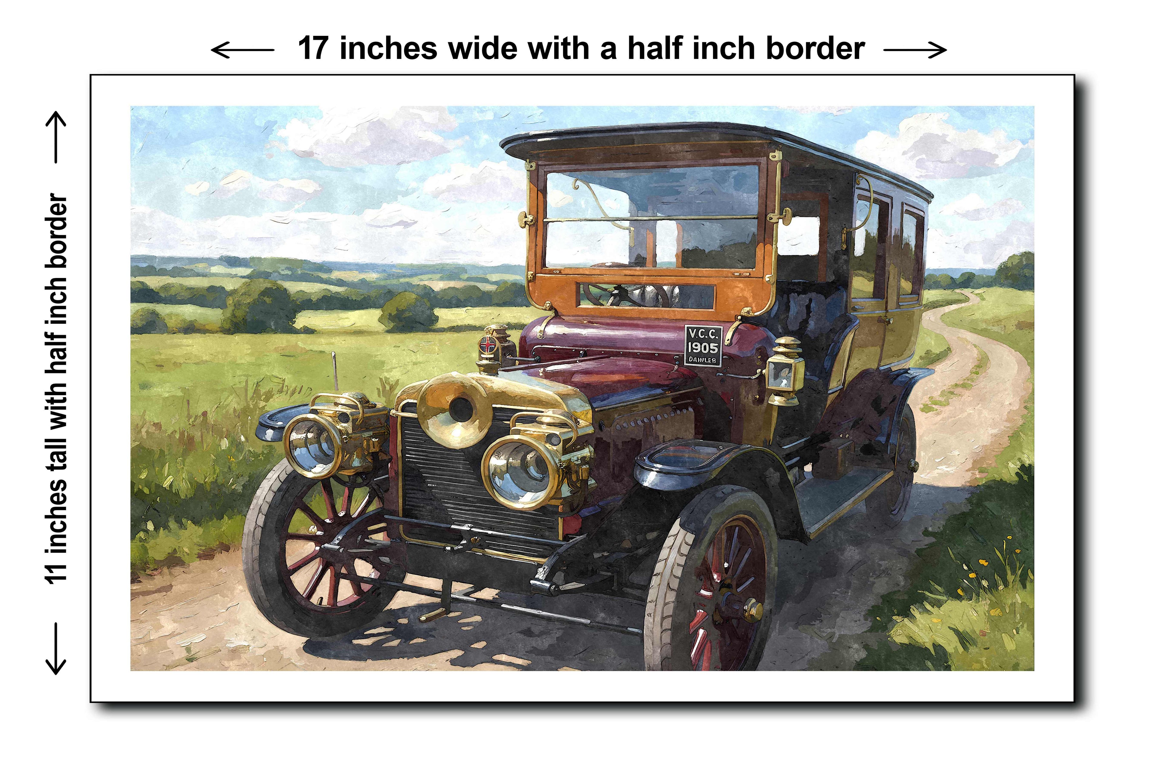1905 Daimler Detachable Top Limousine - 11x17 Poster Art Print