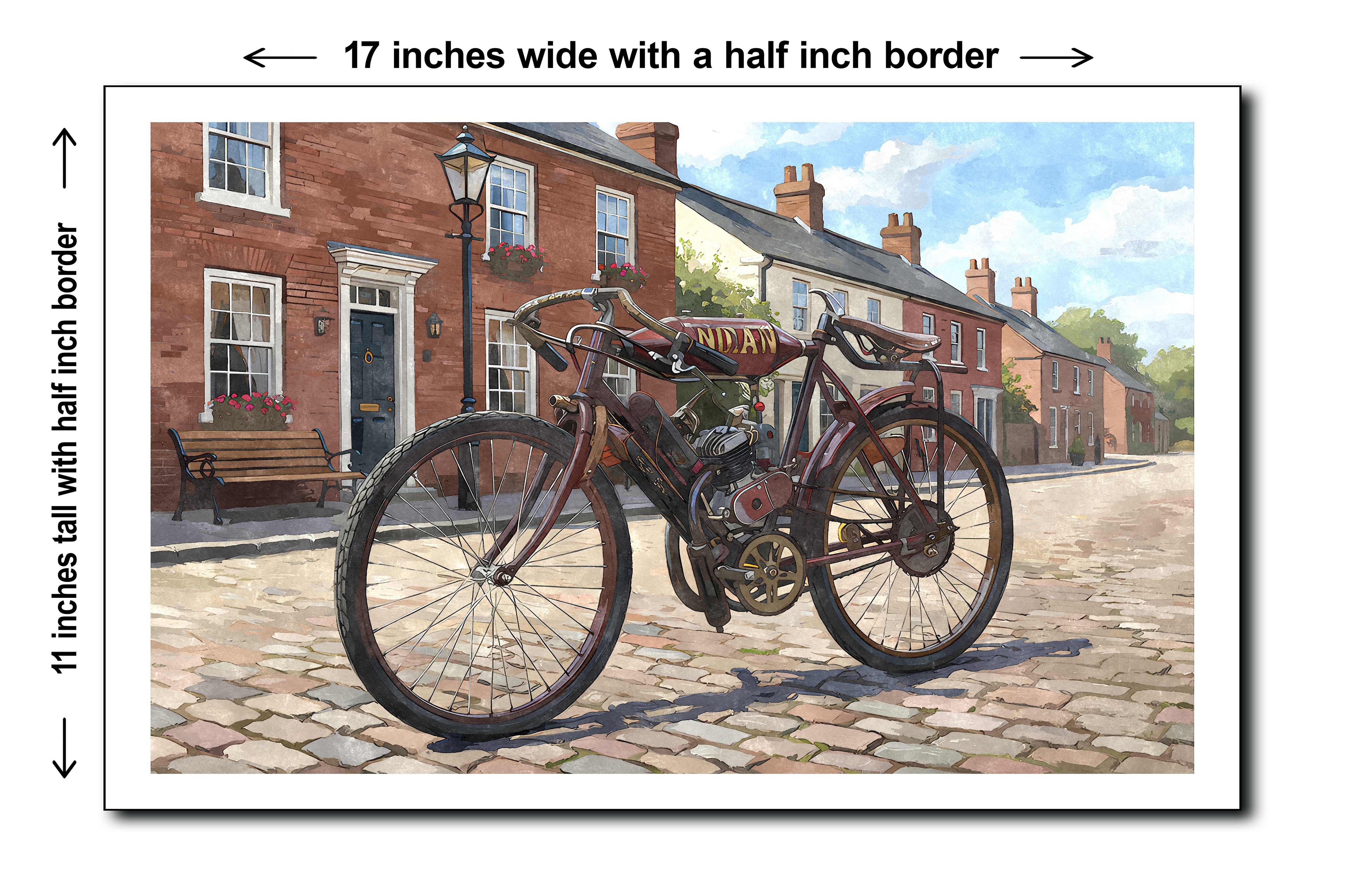 1905 Motorcycle Torpedo Tank Track Race Car - 11x17 Poster Art Print