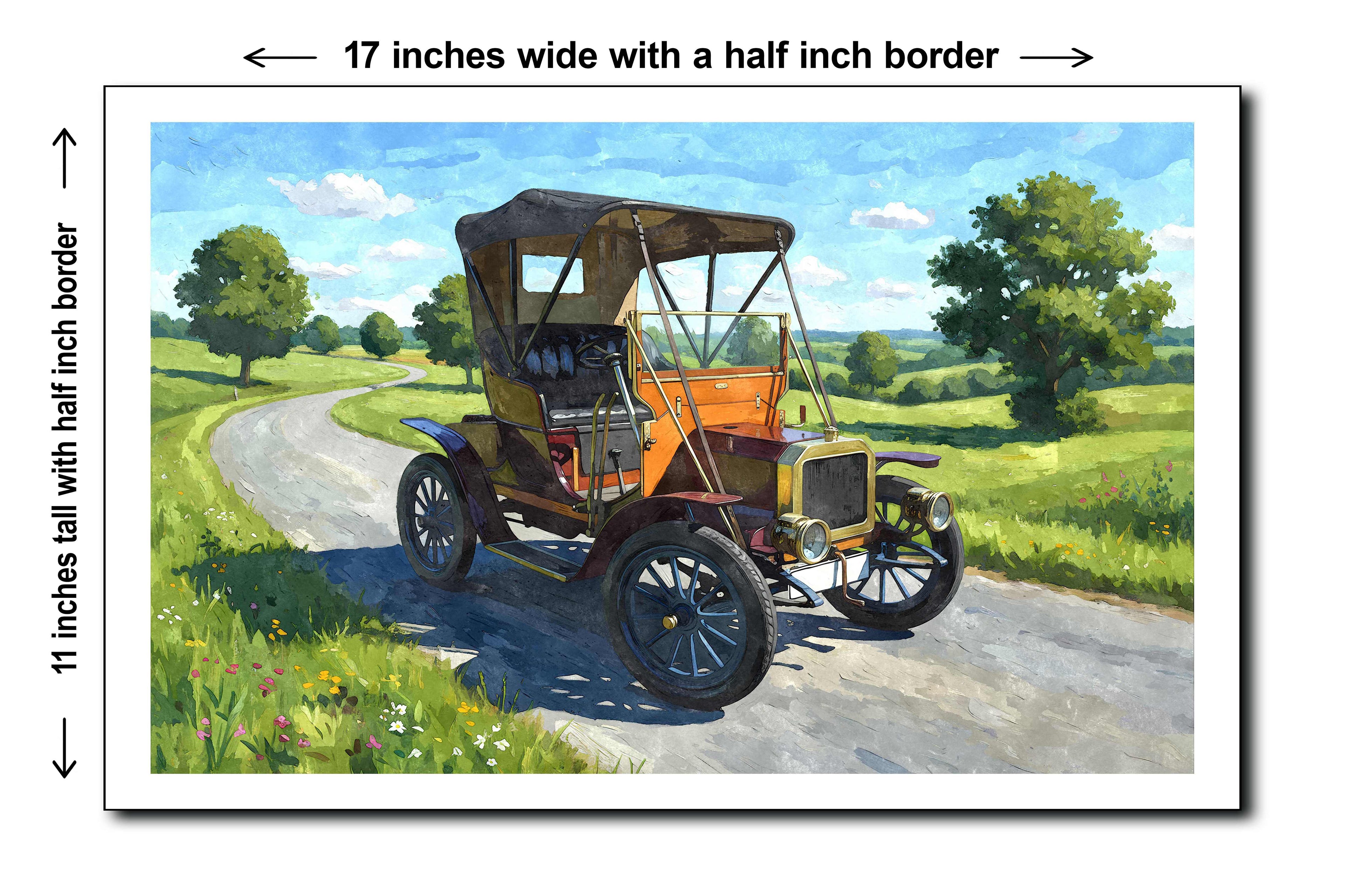 1905 Autocar Type X Runabout - 11x17 Poster Art Print