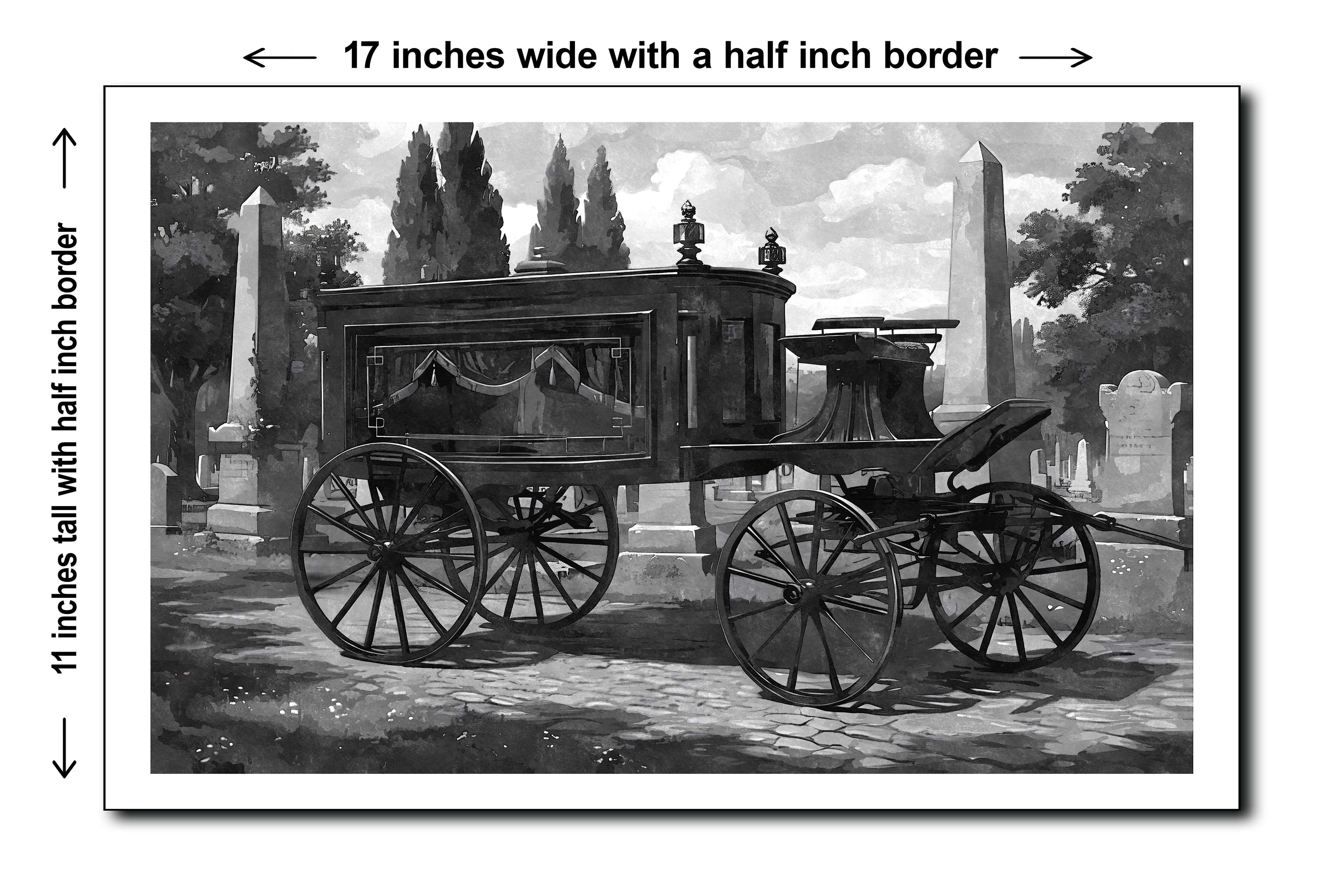 1905 Hearse With Fringed Curtains - 11x17 Poster Art Print