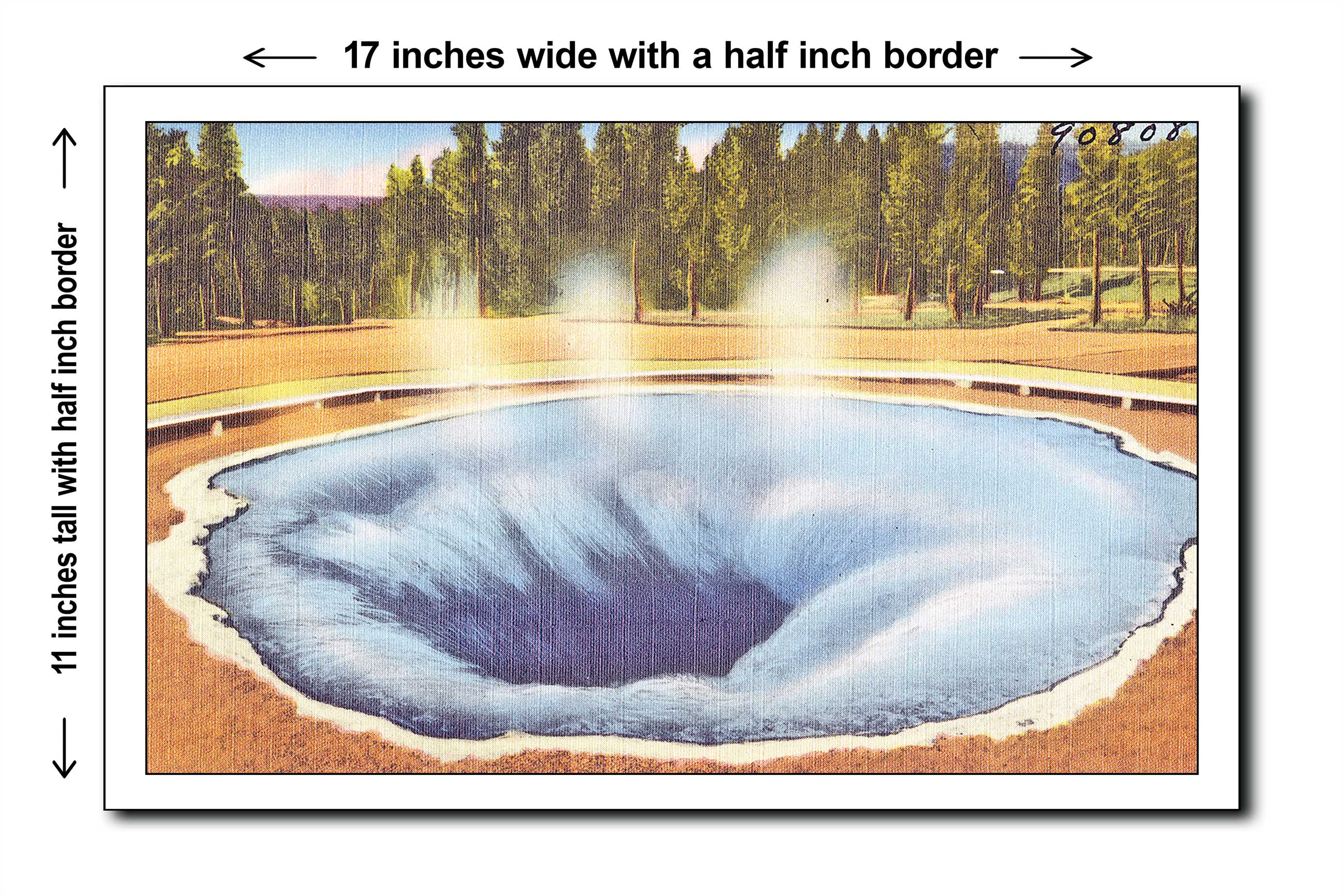 Wyoming 1940s Postcard Art Print - Morning Glory Pool, Yellowstone National Park - 11x17